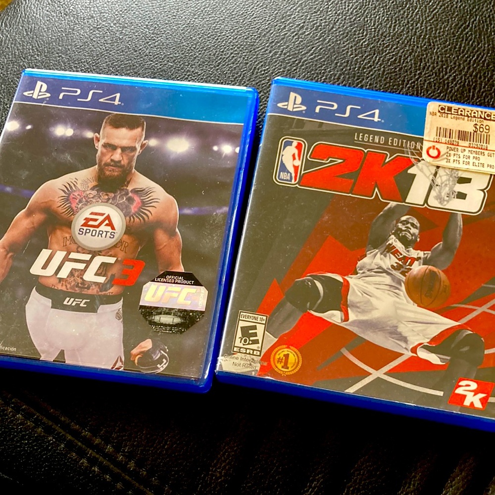 PS4 video game NBA 2k18/ UFC 3
